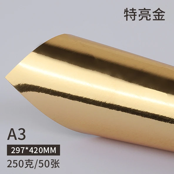 Özel Parlak Altın Karton Kağıdı 250g A3 * 50 Sayfa