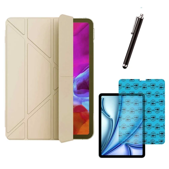 Apple iPad Air M3 11 inç Uyumlu Smart Cover Tablet Kılıfı Ekran Koruyucu Kalem Set - 5