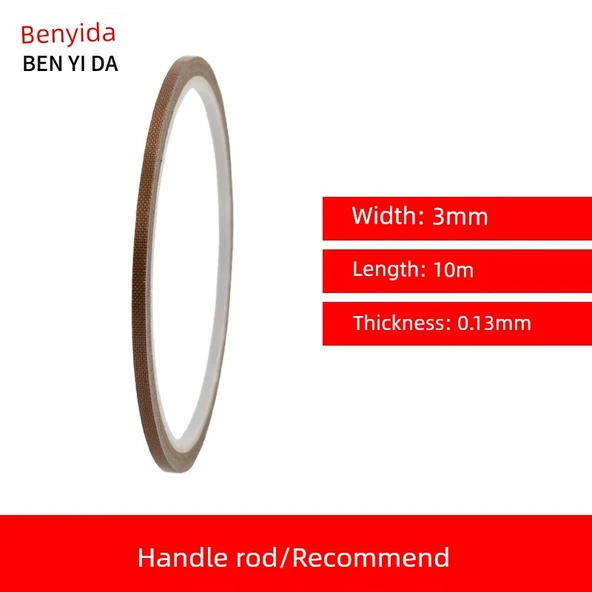 Teflon Bant - 0.13mm Kalınlık - 3mm Genişlik - 10m Uzunluk - Sap İçin