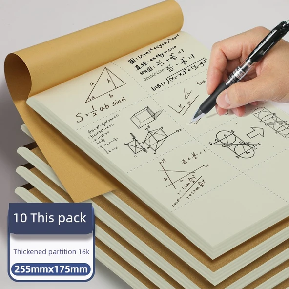 Matematik Taslak Kağıdı - 16 Açık - Bölümlü Taslak 10 Paket
