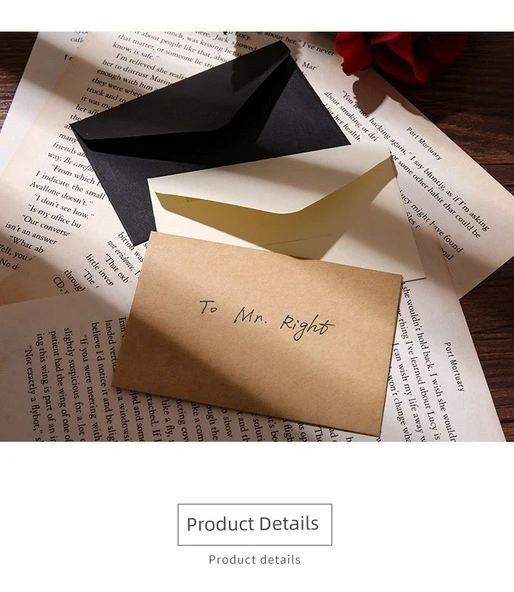 Kare Mini Kahverengi Paket Kağıdı Zarf - Deri Küçük Zarf 5 Adet - Resim 12