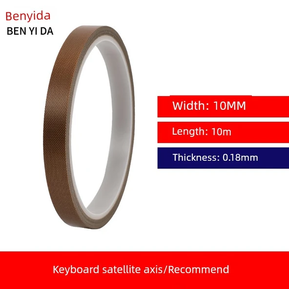 Teflon Bant - 0.18mm Kalınlık - 10mm Genişlik - 10m Uzunluk - Kalınlaştırılmış Klavye Uydu Mili