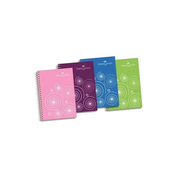 Faber Castell 4 Bölüm Plastik Kapak Çizgili Defter 80 Yaprak