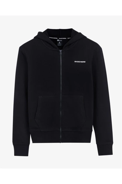 W New Basics Full Zip Hoodie Kadın Siyah Fermuarlı Eşofman Üstü S212186-001
