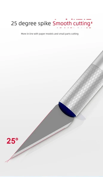 El Yapımı Kalem Bıçağı Seti - 2 Alüminyum Alaşımlı Oymalı Bıçak ile 10 Bıçak - 12