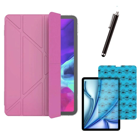 Apple iPad Air 4 ve Air 5 Uyumlu Smart Cover Tablet Kılıfı Ekran Koruyucu Kalem Set - 5