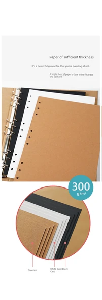 A4 4 Delik Kahverengi Paket Kağıdı Sert Kapak Albüm +30 Sığır Kartı İç Sayfa - 10