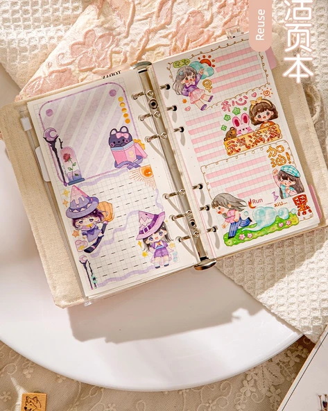 Kumaş Ciltli A5 Spiral Defter - Kareli Sayfa - 9