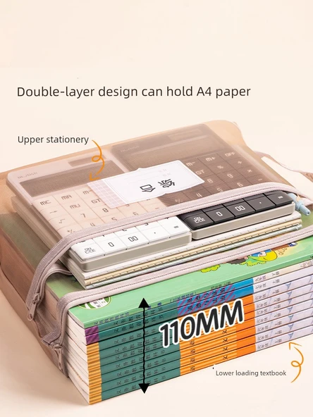 Deli Fermuarlı Tek Katmanlı Ders Çantası - Operasyon/Gri - Resim 6