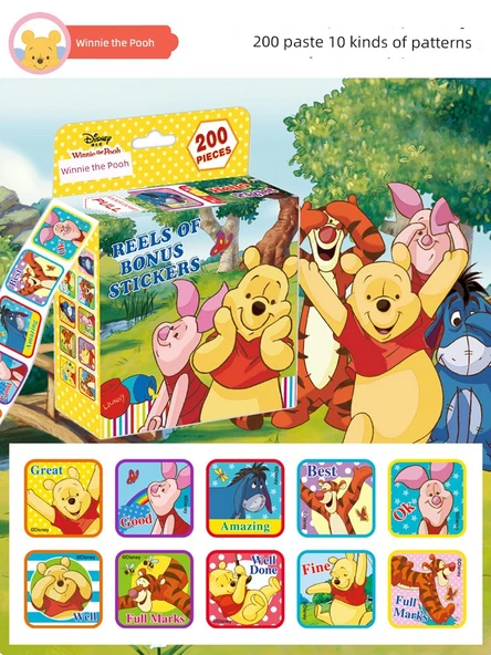 Disney Çocuklar Sticker - Pooh - 200 Adet