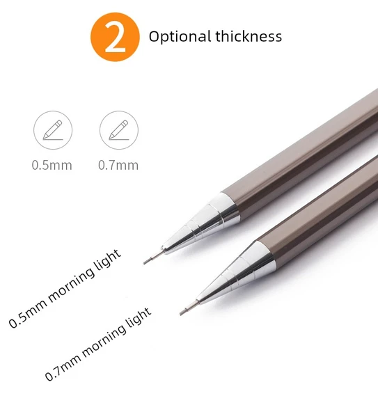 Tam Metal Mekanik Kalem - 0.7mm HB Kurşun - 3 Kalem - 12