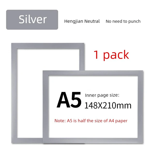 Şeffaf Manyetik Afiş Çerçevesi A5 Gümüş Membranlı [14.8 x 21cm]