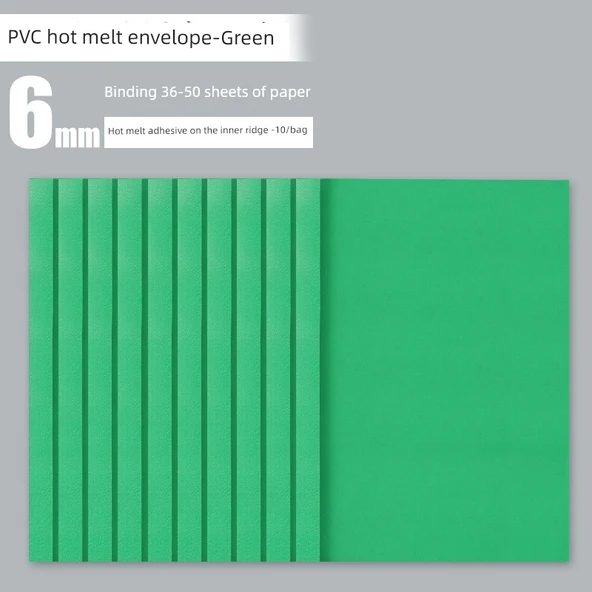 A4 Plastik Bağlama Kapağı - Zümrüt Yeşili - 6mm - 36-50 Sayfa