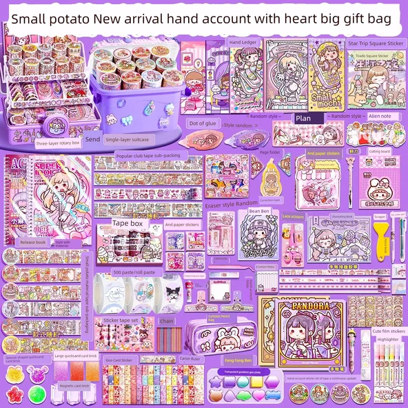 DIY Malzeme Çantası Çocuk Oyuncakları Hediye Kutusu Seti - 3452 Parça Set + Üç Katmanlı Taşıma Kutusu + El Kitabı + Kare Kitap - 4