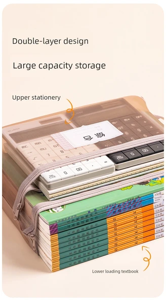 Deli Fermuarlı Tek Katmanlı Ders Çantası - Operasyon/Gri - Resim 10