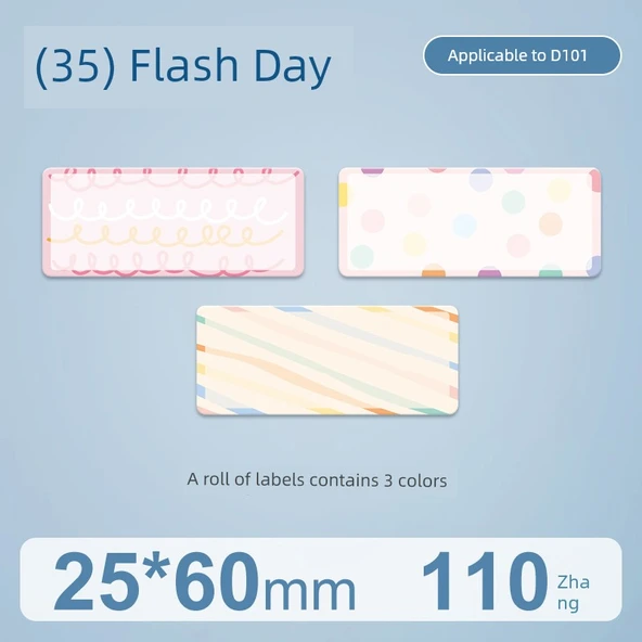 D101 Termal Etiket Kağıdı - 25x60mm - Hızlı Gün - 110 Adet