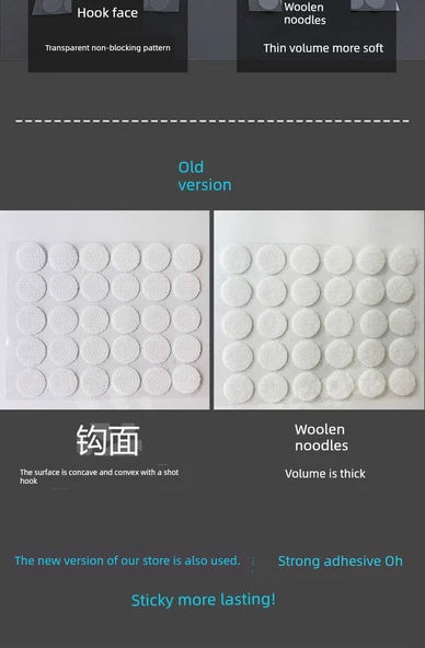 Yaratıcı Yuvarlak Yapışkan Harfler Bantlı Nylon Kanca - 25mm Beyaz (32 Çift) - 8