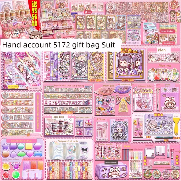 DIY Malzeme Çantası Çocuk Oyuncakları Hediye Kutusu Seti - 3452 Parça Set + Üç Katmanlı Taşıma Kutusu + El Kitabı + Kare Kitap - 3