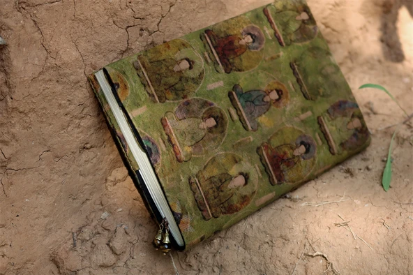 El Yapımı Defter - A5 - Çok Fonksiyonlu Sayfa - Sabit Sayfa - Budist Figürü - 9