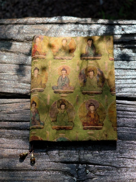 El Yapımı Defter - B6 - Kare Sayfa - Sabit Sayfa - Budist Figürü - 11