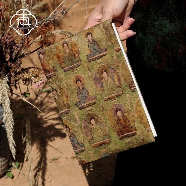 El Yapımı Defter - A5 - Çok Fonksiyonlu Sayfa - Sabit Sayfa - Budist Figürü - 5