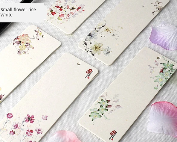 Çin Tarzı DIY Boş Ayraç - Küçük Çiçek Pirinç Beyaz + Delik Açma + Püsküller