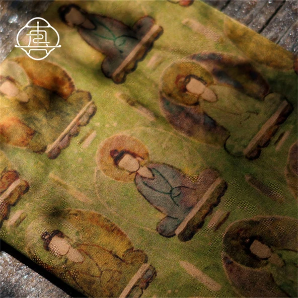 El Yapımı Defter - B6 - Kare Sayfa - Sabit Sayfa - Budist Figürü - 3