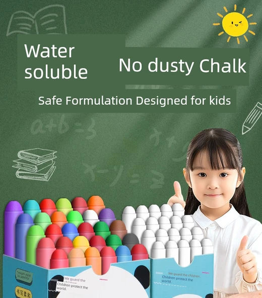 Suda Çözünebilen Tozsuz Tebeşir - 24 Renk - 5