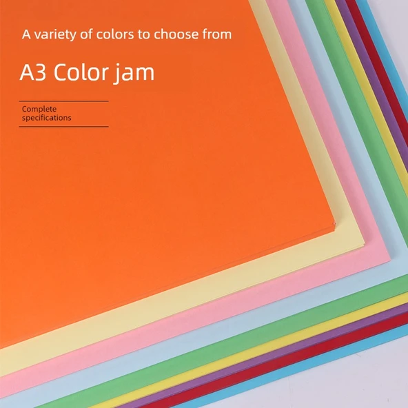 A3 230g Karışık Renk Karton Kağıt - 10 Renk, 5 Sayfa Her Biri - Resim 5