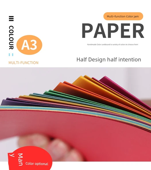 A3 230g Karışık Renk Karton Kağıt - 10 Renk, 5 Sayfa Her Biri - Resim 7