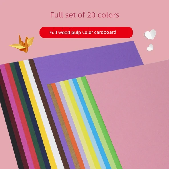 A3 230g Karışık Renk Karton Kağıt - 10 Renk, 5 Sayfa Her Biri - Resim 3