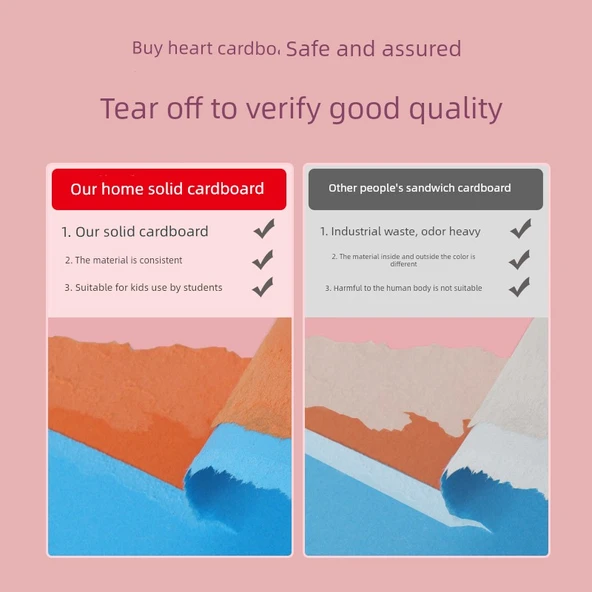 A3 230g Karışık Renk Karton Kağıt - 10 Renk, 5 Sayfa Her Biri - Resim 6