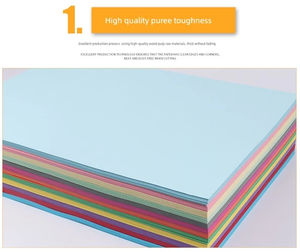 A3 230g Karışık Renk Karton Kağıt - 10 Renk, 5 Sayfa Her Biri - Resim 9