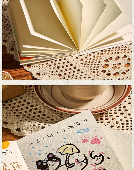 Nepal El Yapımı DIY Defter Malzeme Seti - Orta Kalınlık Zirve - 30+24 Renkli Yağlı Boya Kalemi + Gouline Kalem - 12