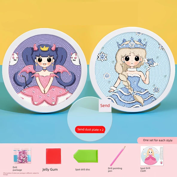 Prenses Taş 3D Kristal Çıkartma Kitabı - Demon Prenses + Buz Prenses - Fotoğraf Çerçevesi + Set