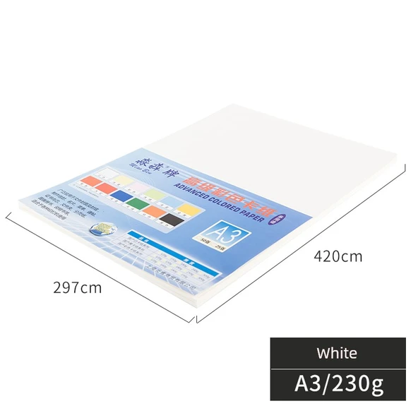 A3 230g Beyaz Karton Kağıt - 50 Sayfa