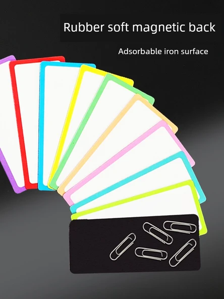 Silinebilir Manyetik Etiket - Renk Karışımı 10 - 10 x 5 cm - 3