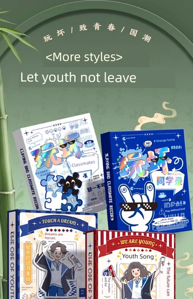 Çin Antik Tarzı Mezuniyet Albümü - Hayalleri At olarak Al [140 Sayfa] - 2 Çıkartma + Depolama Çantası - Resim 11