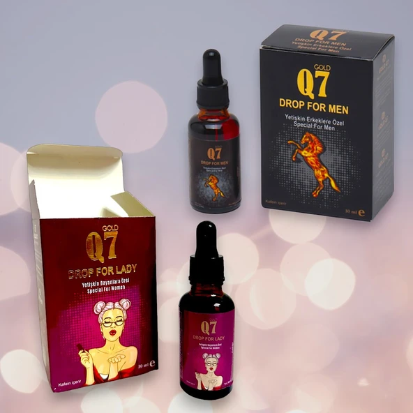 Gold Q7 Super Vip 2li Set Erkek ve Bayan Özel Istek Artirici Performans Arttırıcı Damla 30 ml Damla