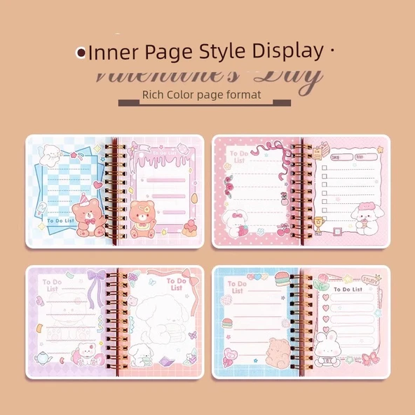 Sevimli Mini Taşınabilir Defter - İlk Ses Geleceği Dört Rastgele - 11
