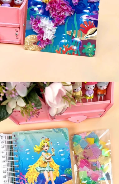 El Yapımı Poke Boyama Kitabı - Balala Küçük Sihirli Peri - 6 Poke Plakası + 2 Scratch Boyama + İnci Plakası + Aksesuarlar - 10