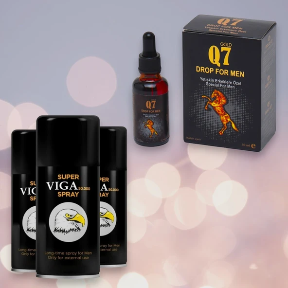 Gold Q7 Erkeklere Özel Istek Artirici Performans Destekleyici Damla+3 Kutu Orijinal Super Vega 50000 Erkek Gecikme delay Sprey