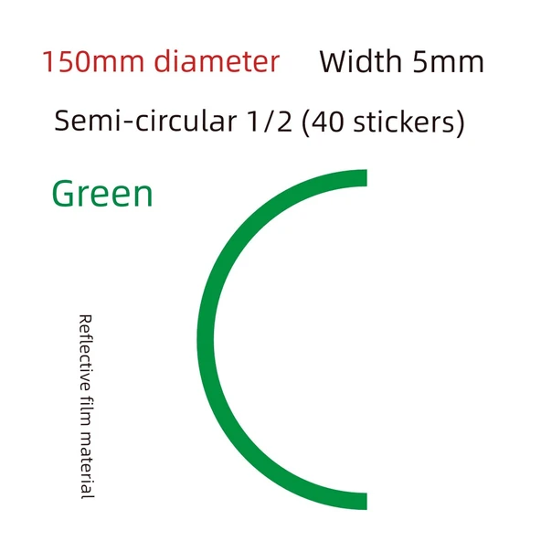 Basınç Ölçer Tanıtım Etiketleri - 15cm 1/2 Yeşil (40 adet)
