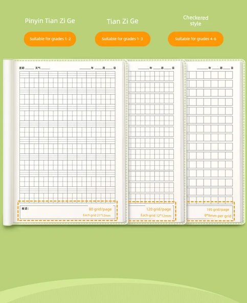 Pinyin Tian Zi Ge Okul Günlüğü Defteri - Pinyin Tian Zi Ge [4 Paket] - 10