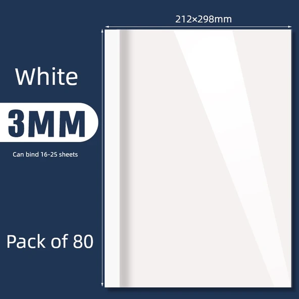 A4 Sıcak Erime Bağlama Kapağı - Gri - 3mm - 80 Yaprak 16-25