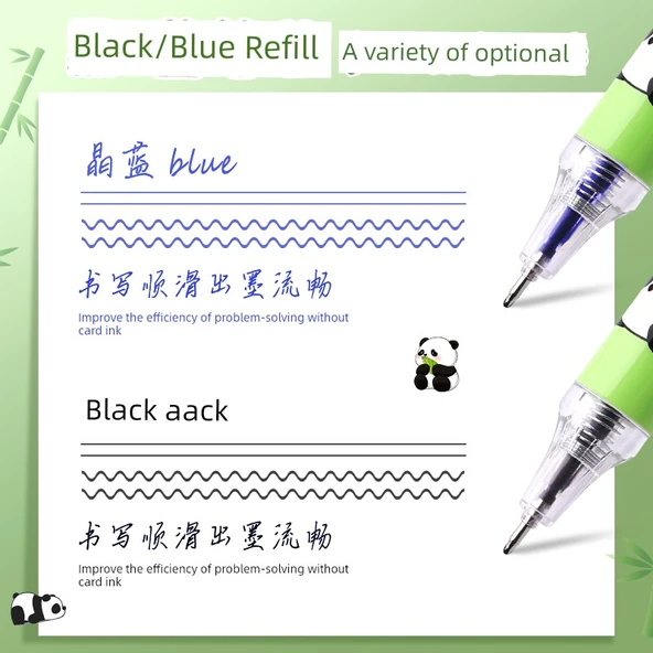 Silinebilir Jel Kalem - Panda Cenneti - 12 Siyah (20 Yedek Siyah) - 0.5mm - 6