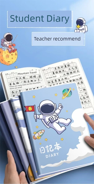 Öğrenci Günlüğü Defteri A5 - Kare Izgara - [Sınıf Özel] 40 Paket Küçük Kızlar/Tian Zi Ge - Resim 7