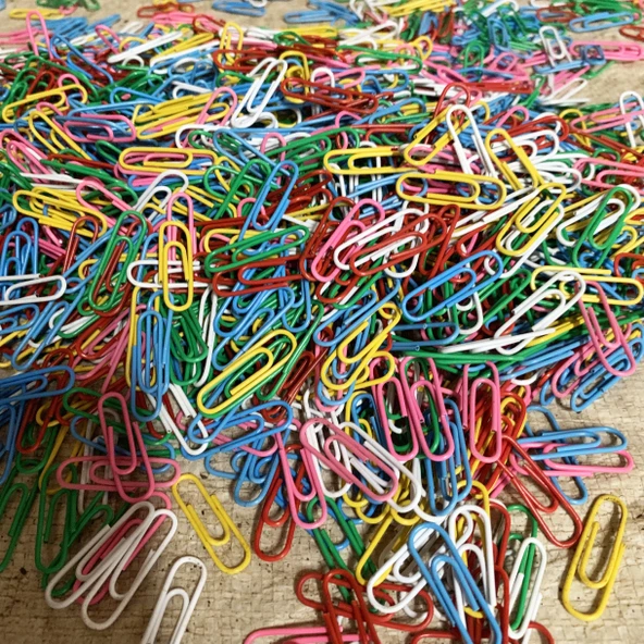 Renkli Plastik Ofis İstasyonu İğnesi - Karışık Renk - No. 8 - 200 Adet