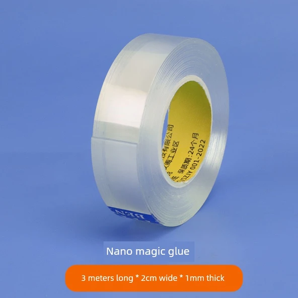 Nano İki Taraflı Yapıştırıcı - Sihirli Yapıştırıcı - 3m Uzunluk - 2cm Genişlik - 1mm Kalınlık