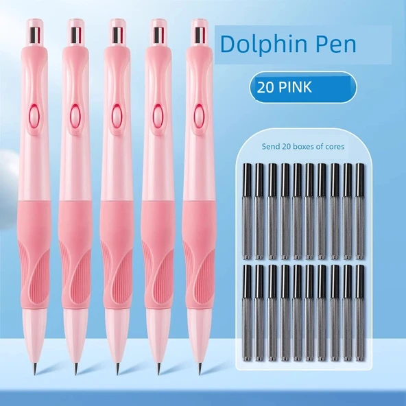2mm HB Kurşun Kalem - 20 Pembe Kalem + 20 Kurşun Kutusu